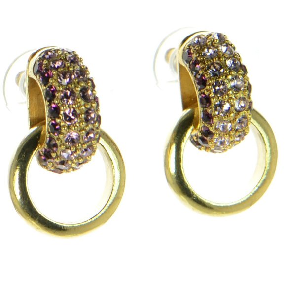 Oscar de la Renta Jewelry - Oscar De La Renta Pave Bull Horn Single Link Earrings